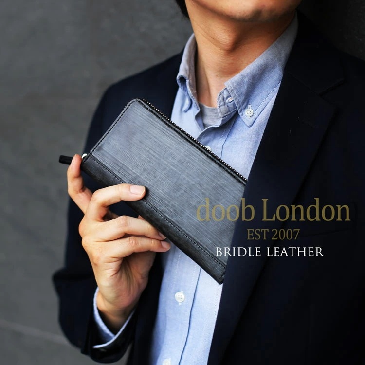 [doobLondon]ブライドルレザー本革長財布ラウンドファスナー