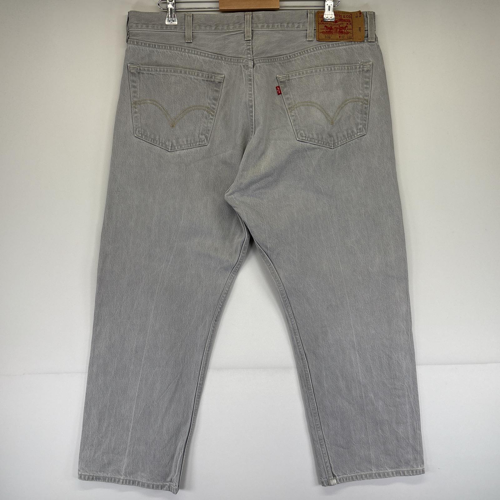 古着 デニムパンツ 501 ストレート ボタンフライ カラーパンツ 大きいサイズ w42 L30 グレー系 メンズ 古着 デニムパンツ 501 ストレート ボタンフライ カラーパンツ 大きいサイズ w42 L30 グレー系 メンズ