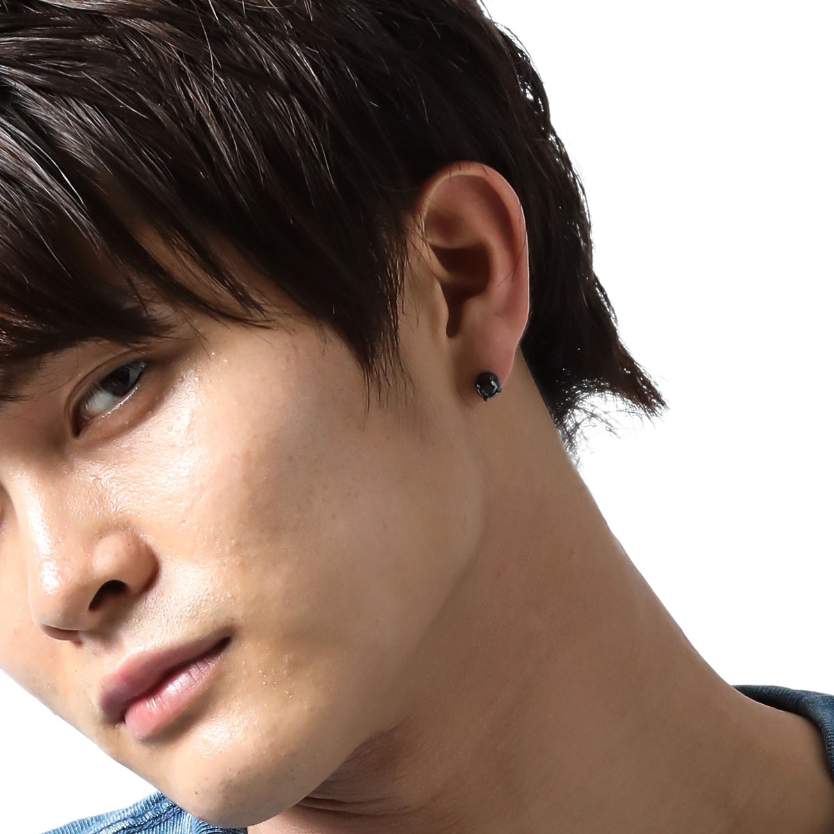 スタッドピアス メンズ 片耳用 シルバー925 キュービックジルコニア 4本爪 シリコンキャッチ 外