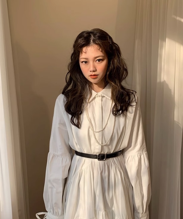 レディース ワンピース 膝下 長袖 かわいい きれいめ シンプル 上品 おしゃれ レトロ こなれ感 ガーリー 無地 春 秋 学生 学校 通学 デート お出かけ 旅行 海 公園 女子会 休日
