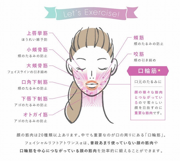表情筋エクササイズ フェイシャルリフトアトワンスαビギナーズセット フェイシャルローラー付