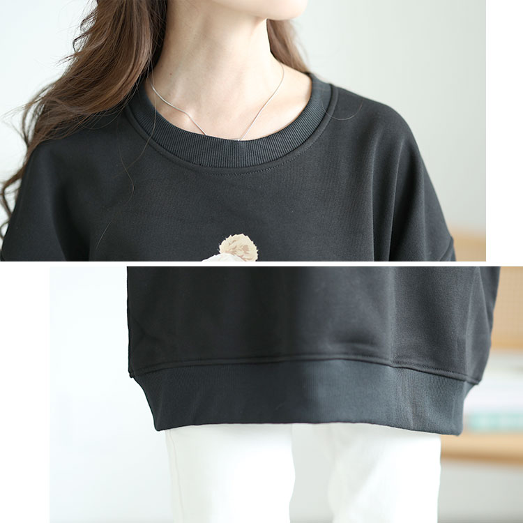 大きいサイズレディース トップス スウェット トレーナー 裏起毛ベアープリントスウェット ドロップショルダー オーバーサイズ 長袖 プリント ロゴ ユニセックス メンズ カップル お揃い おそろい ル