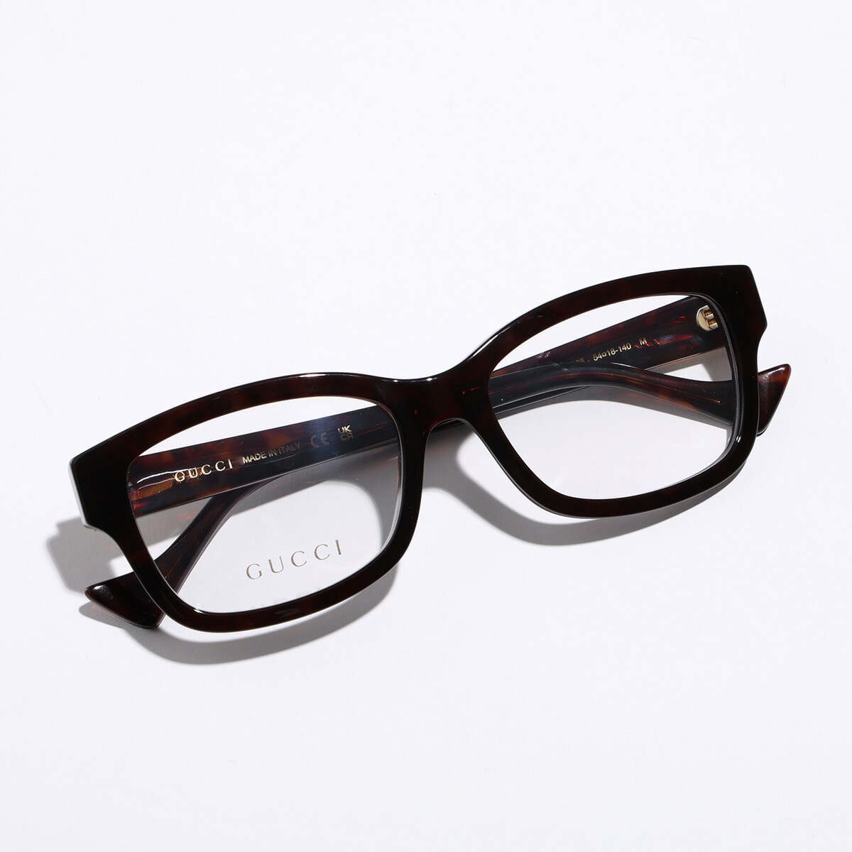 GUCCI グッチ メガネ GG1259O レディース スクエア型 めがね 眼鏡 GGメタルロゴ セルフレーム アイウェア ダテ 伊達メガネ 005/HavanaHavanaTransparen