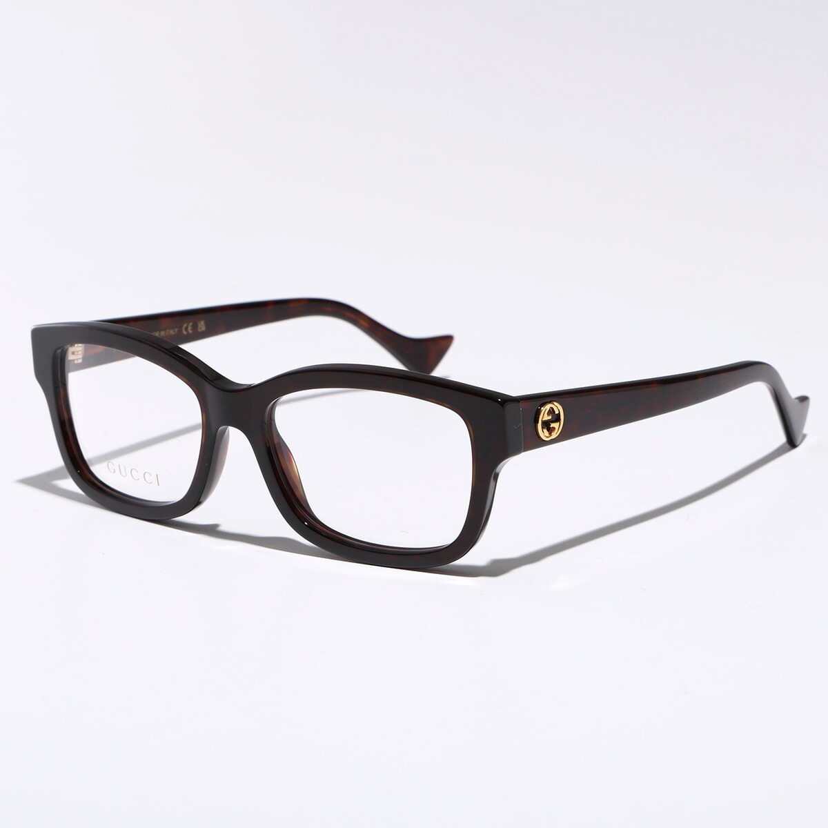 GUCCI グッチ メガネ GG1259O レディース スクエア型 めがね 眼鏡 GGメタルロゴ セルフレーム アイウェア ダテ 伊達メガネ 005/HavanaHavanaTransparen