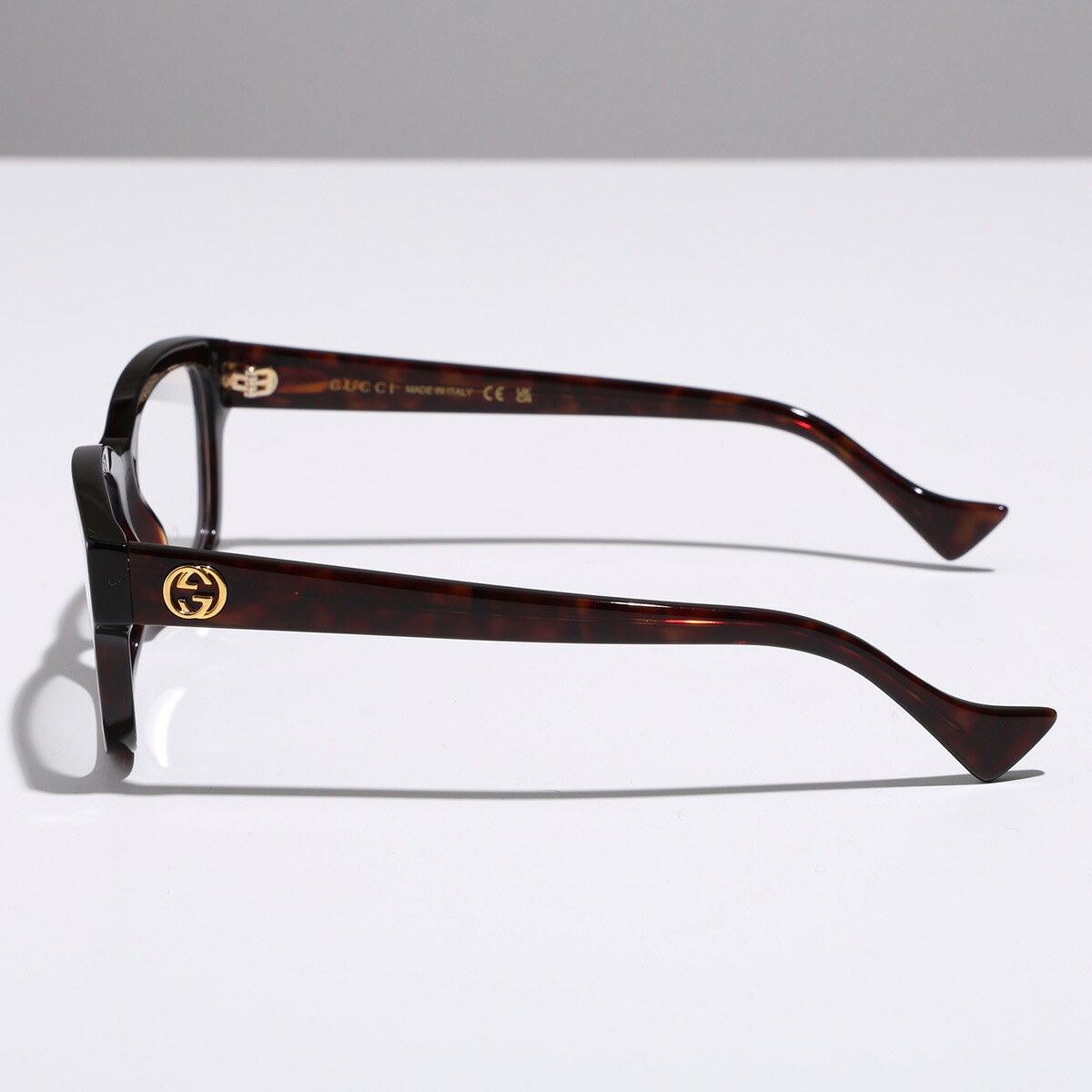 GUCCI グッチ メガネ GG1259O レディース スクエア型 めがね 眼鏡 GGメタルロゴ セルフレーム アイウェア ダテ 伊達メガネ 005/HavanaHavanaTransparen