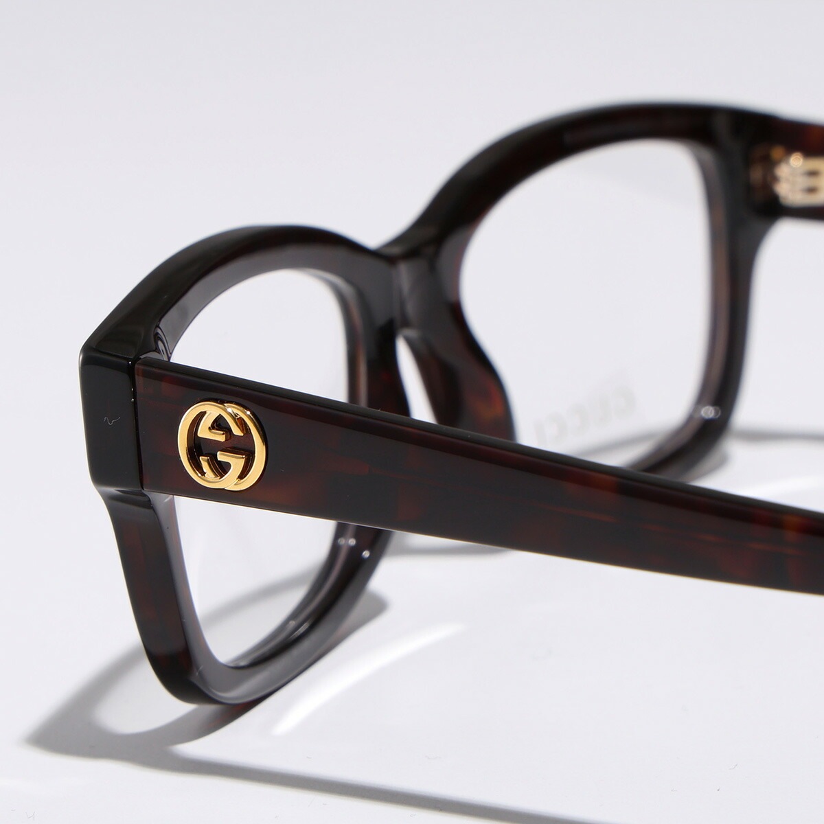 GUCCI グッチ メガネ GG1259O レディース スクエア型 めがね 眼鏡 GGメタルロゴ セルフレーム アイウェア ダテ 伊達メガネ 005/HavanaHavanaTransparen