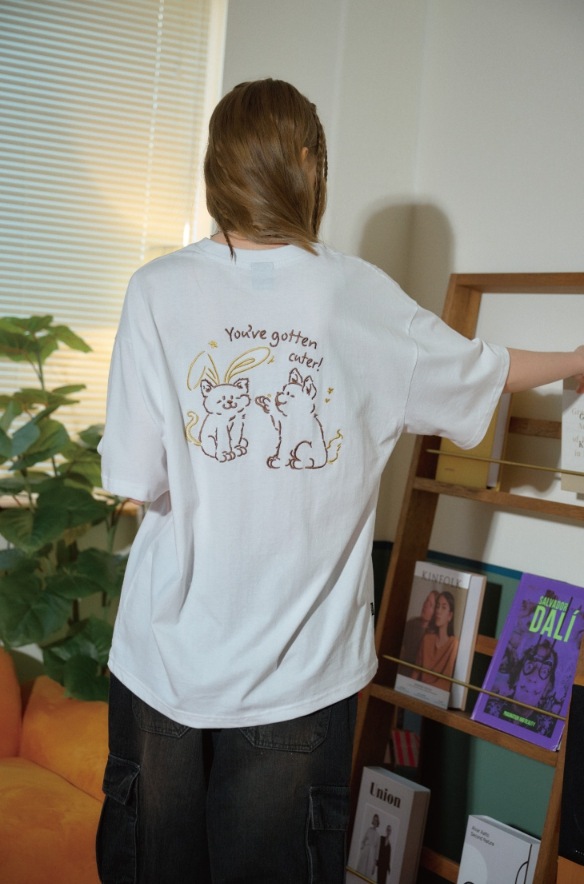 [CPGN STUDIO]25SS★CLOVER BUNNY EMBROIDERED SHORT SLEEVE TEE MENS CHESTER EMBROIDERED GRAPHIC TEE - B6U301Z1PC | Parallel