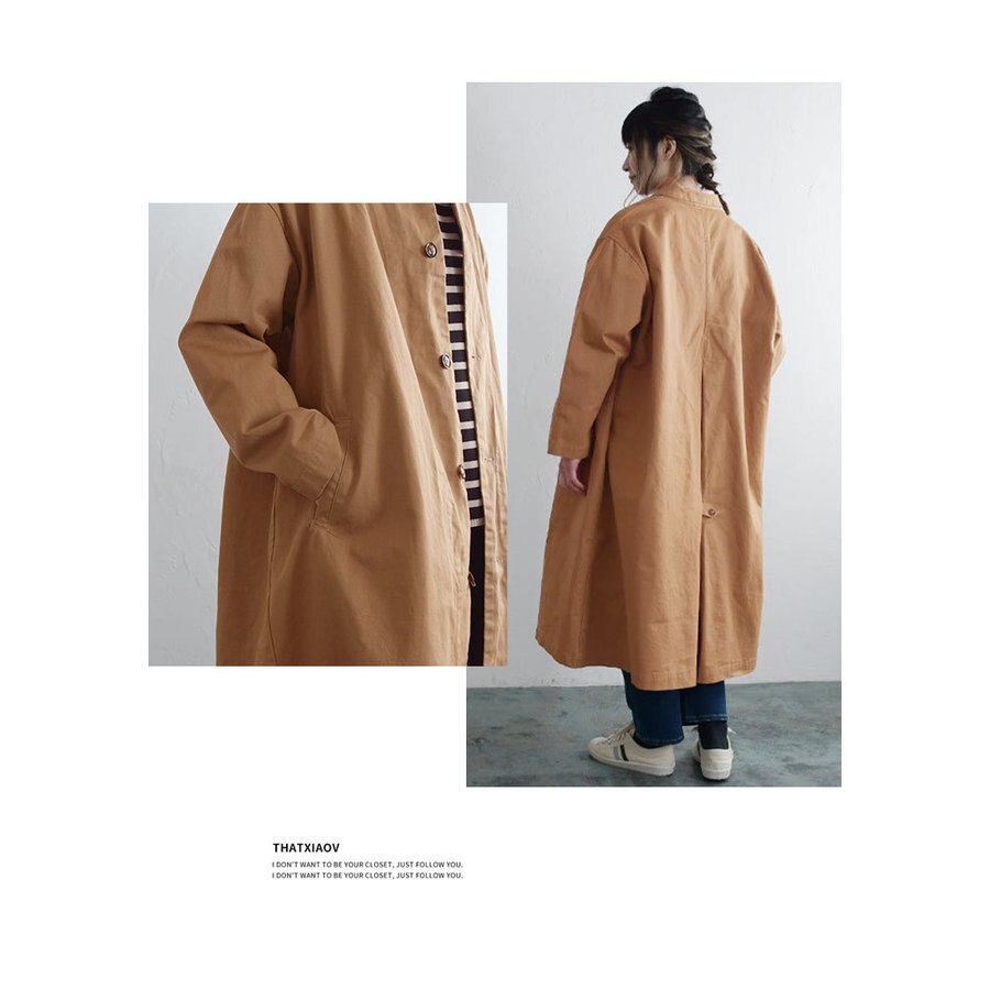 レディース 秋 冬 秋冬 黒 アウター ロング 長袖 ミディアム ジャケット チノコート キャメル