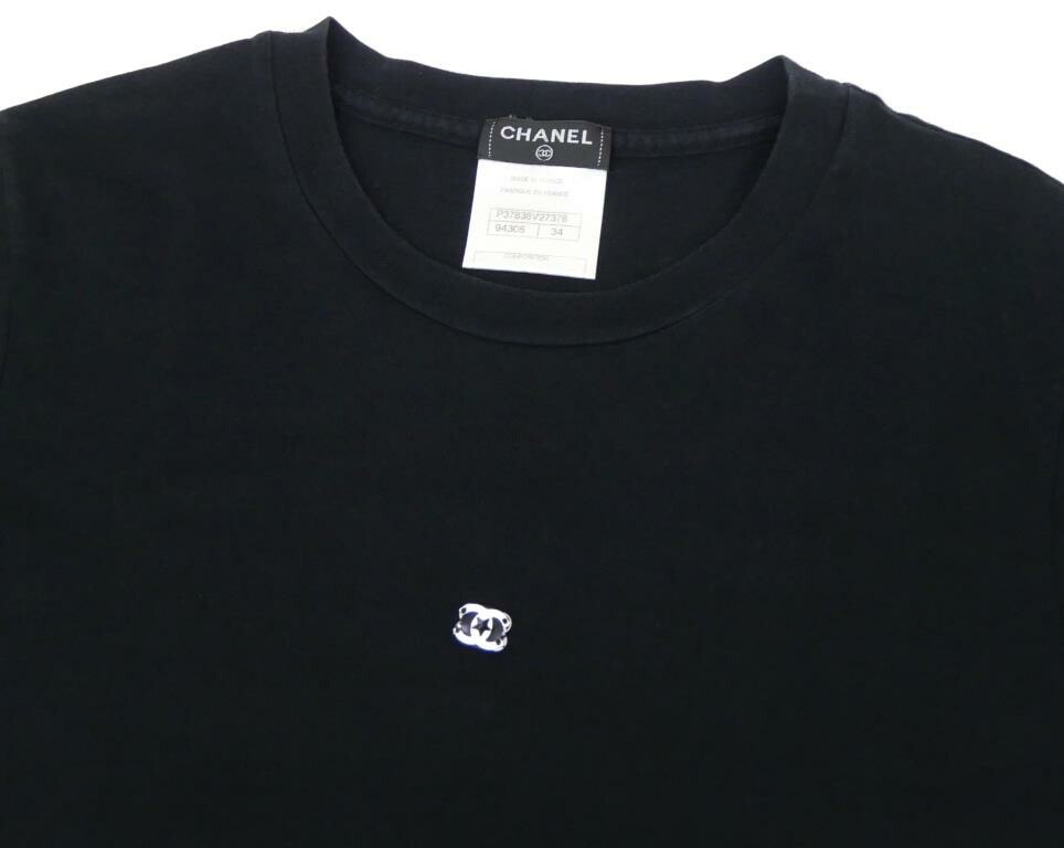 シャネル CHANEL Tシャツ カットソー ロゴ ココマーク 黒