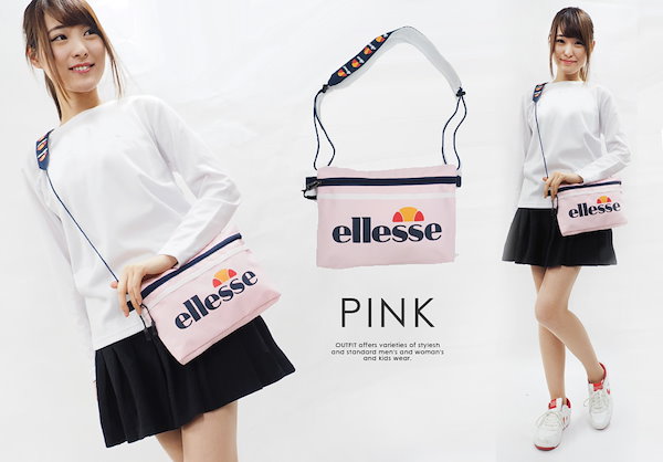 ellesse エレッセ サコッシュ レディース ミニ ポーチ ポシェット バッグインバッグ サブバッグ ショルダー 斜めがけ 大人 可愛い 学生  通学 通勤 旅行 スポーツ