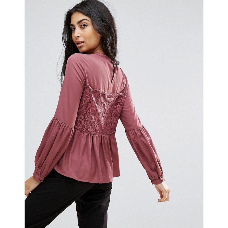 ヴィラ レディース トップス ブラウス・シャツ【Vila Lace Detail Balloon Sleeve Blouse】Rose ヴィラ レディース トップス ブラウス・シャツ【Vila Lace Detail Balloon Sleeve Blouse】Rose