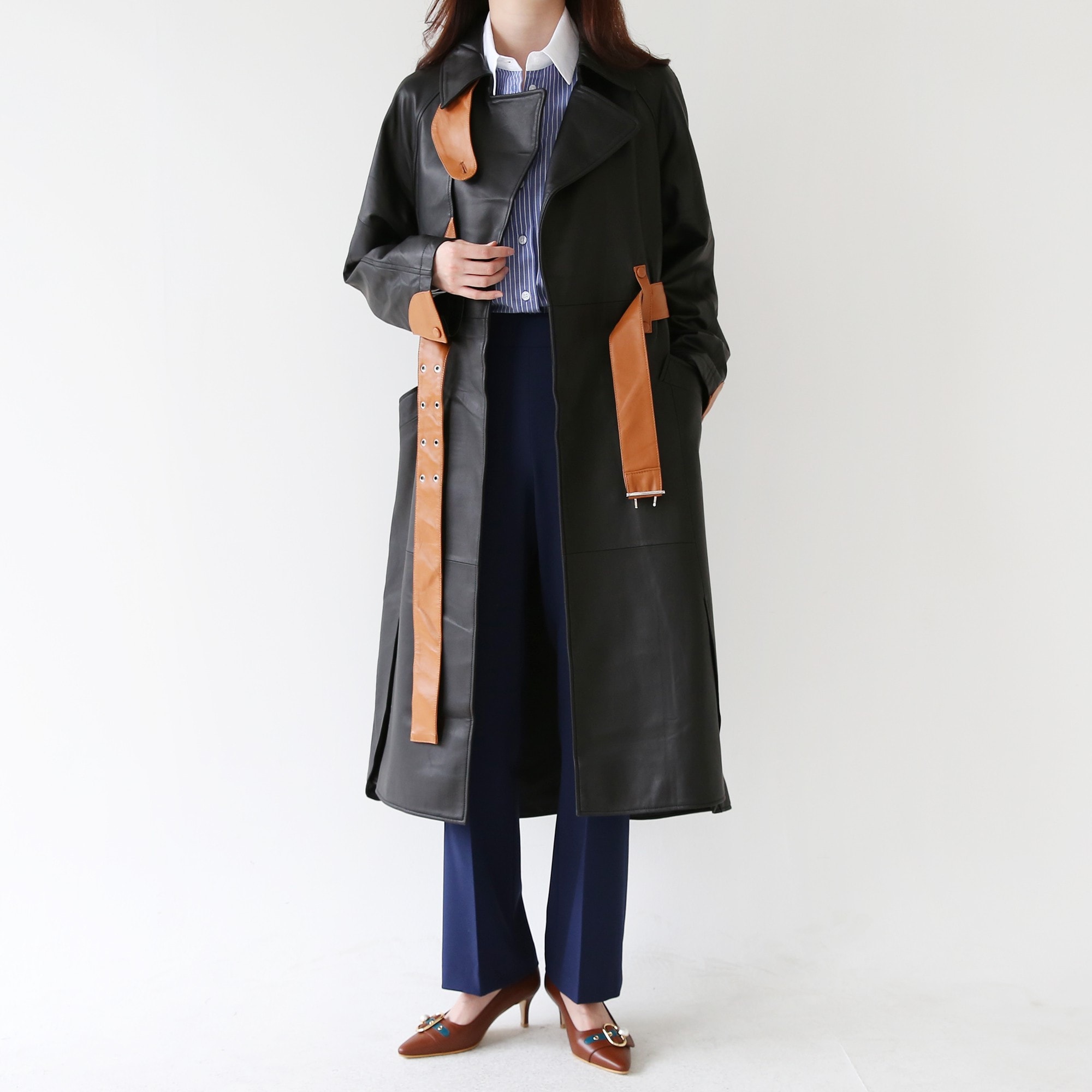 J.BLANC　レザー トレンチコート