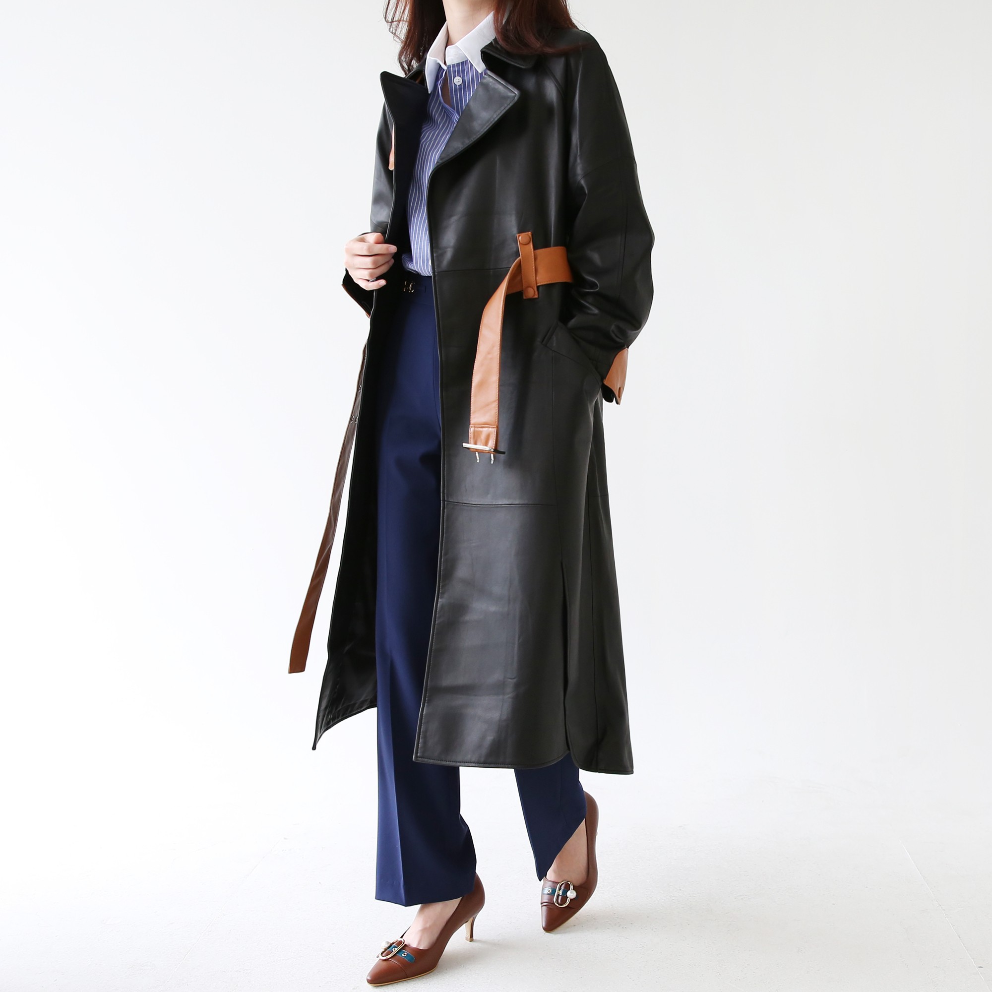 J.BLANC　レザー トレンチコート