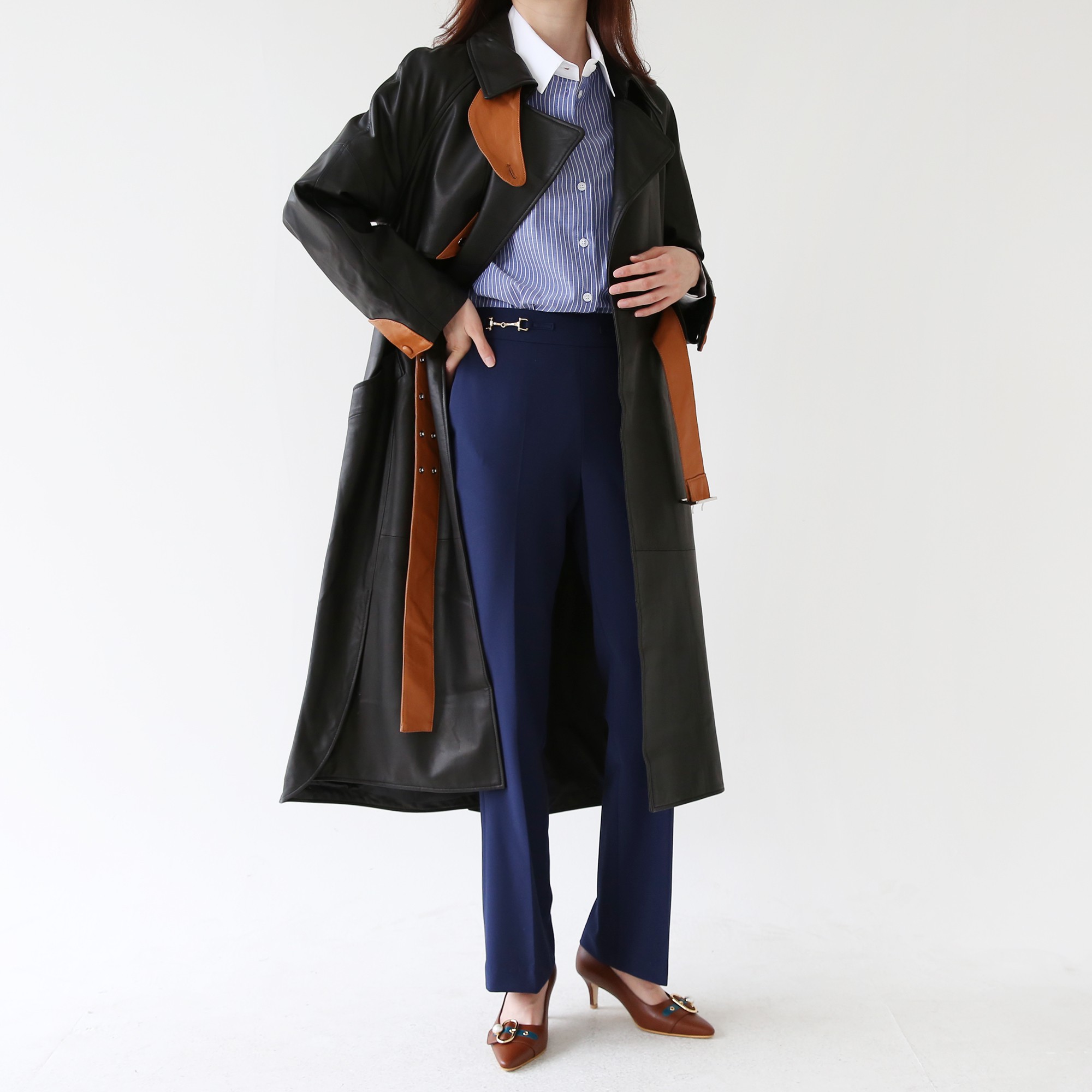 J.BLANC　レザー トレンチコート