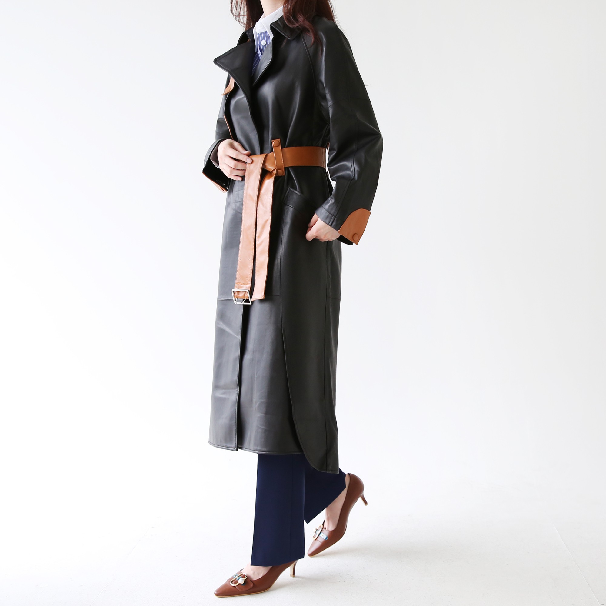 J.BLANC　レザー トレンチコート