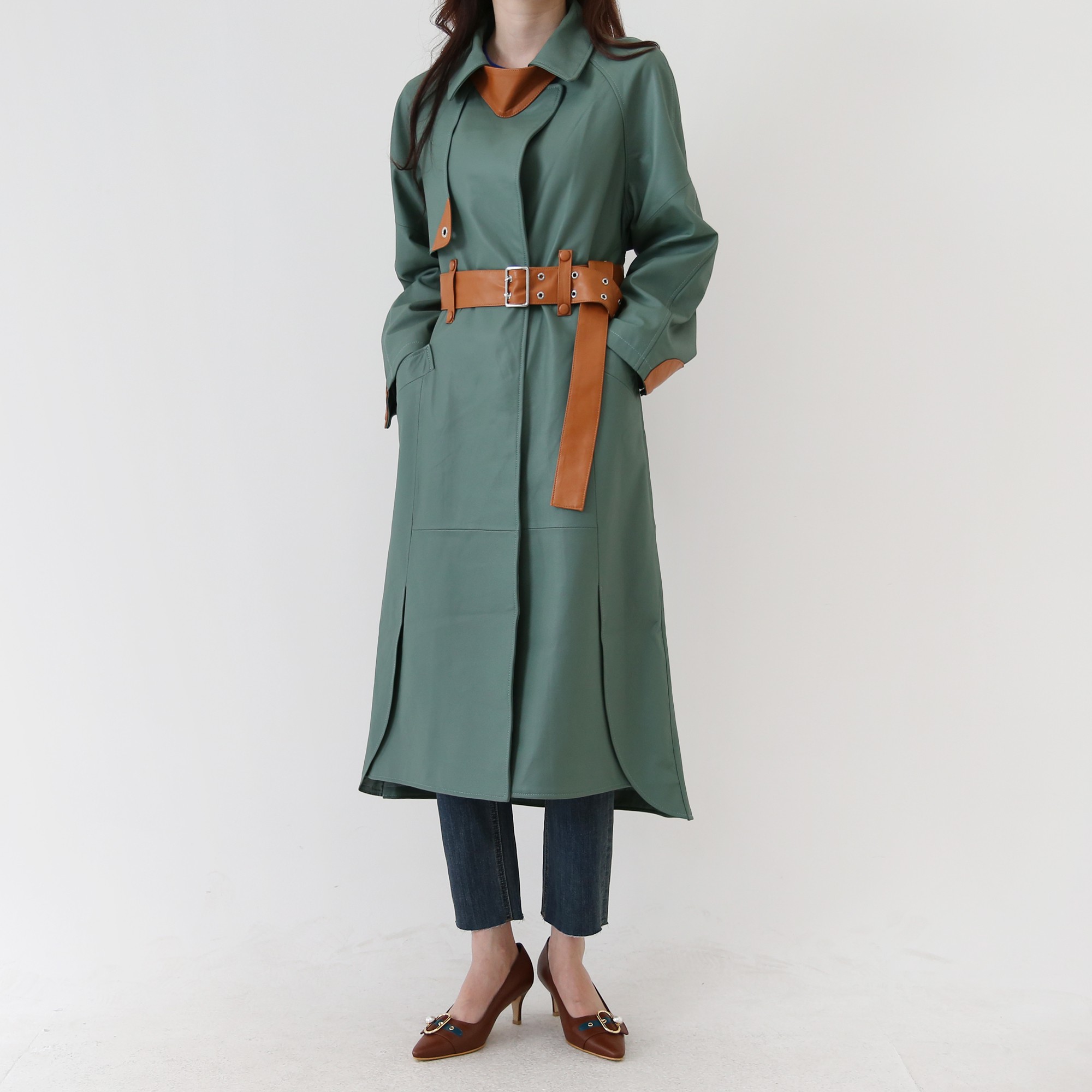 J.BLANC　レザー トレンチコート