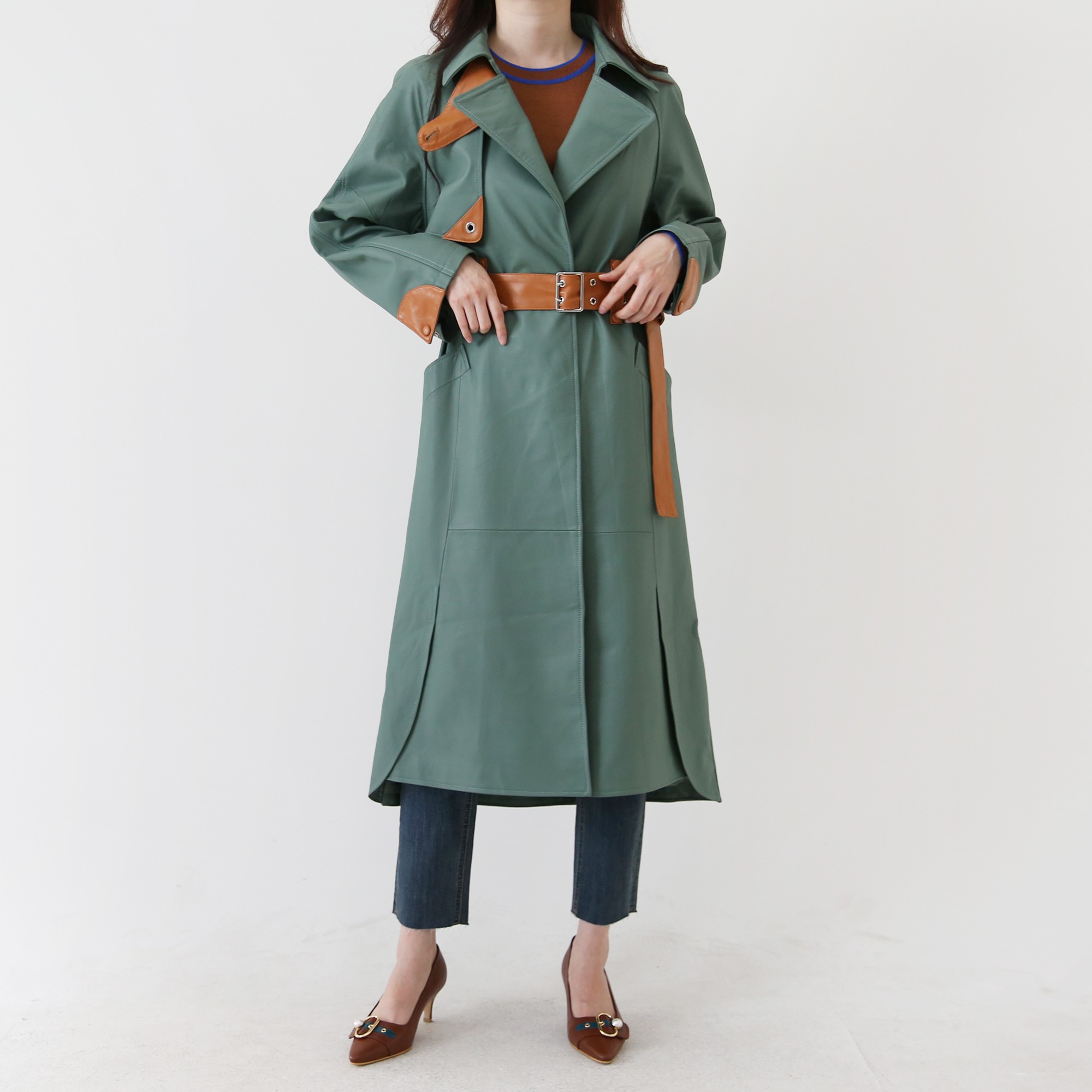 J.BLANC　レザー トレンチコート