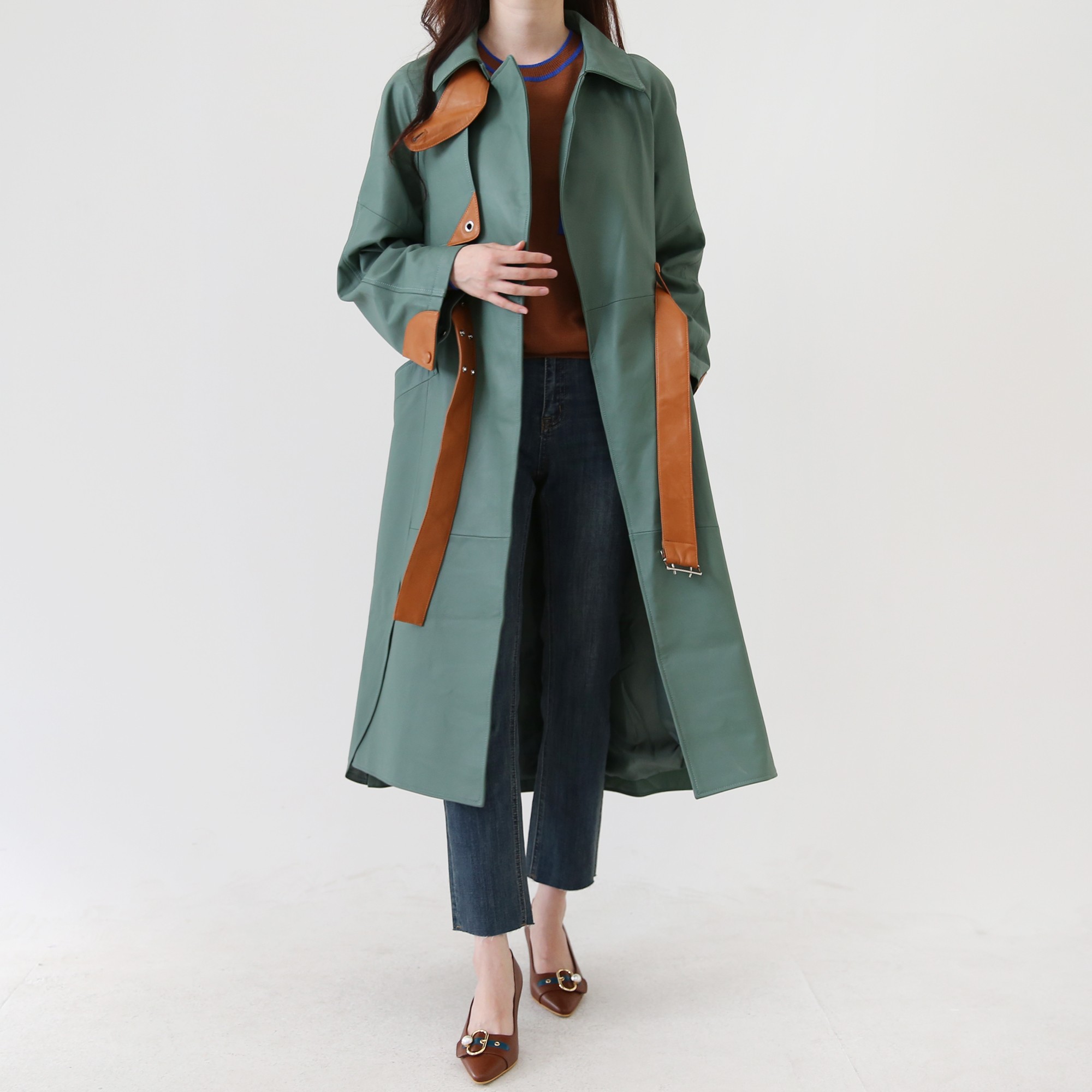 J.BLANC　レザー トレンチコート