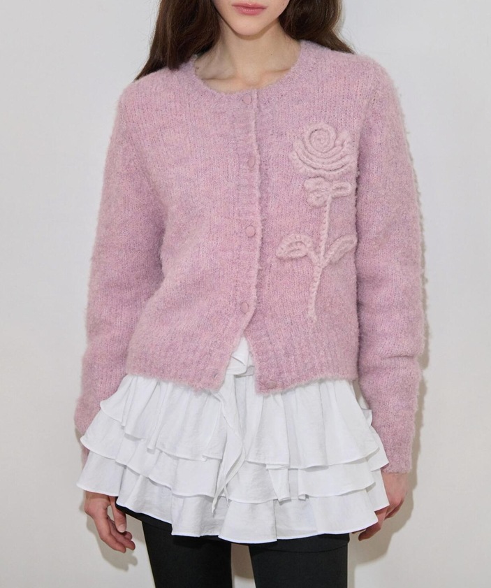 24FW Rose Flower Cardigan カーディガン (3 colors)