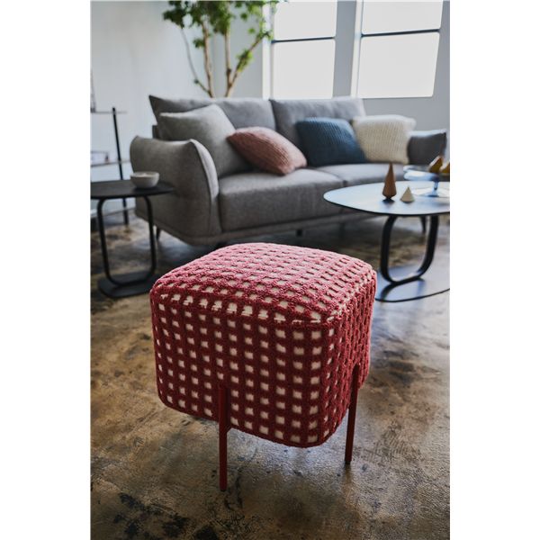 スツール レッド (約W43×D43×H45cm) 組立式 スツール レッド (約W43×D43×H45cm) 組立式