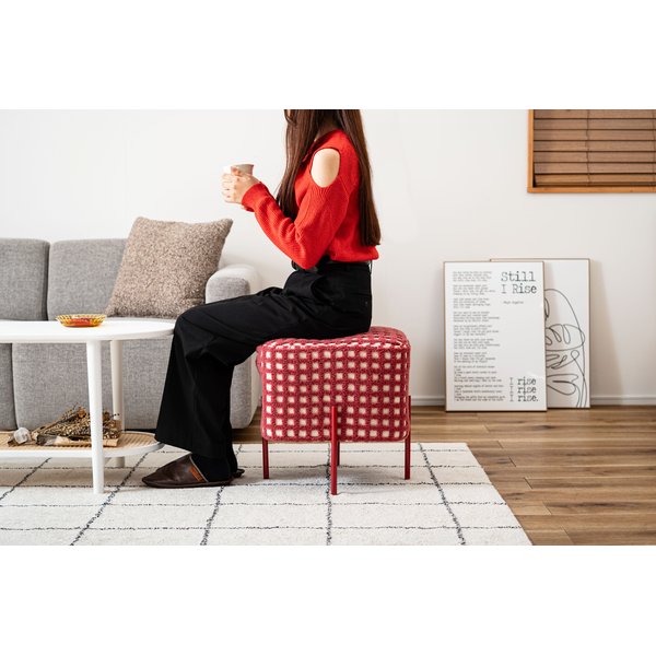 スツール レッド (約W43×D43×H45cm) 組立式 スツール レッド (約W43×D43×H45cm) 組立式