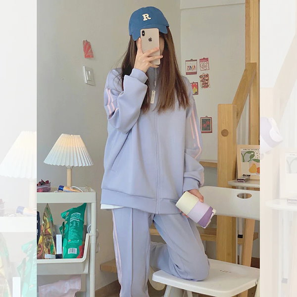 Qoo10] ニュアンスカラー ジャージ セットアップ