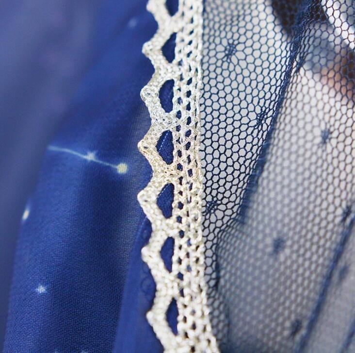 ロリータワンピース 半袖ワンピース 可愛いロリータ服 星柄 プリンセスライン グラデーション