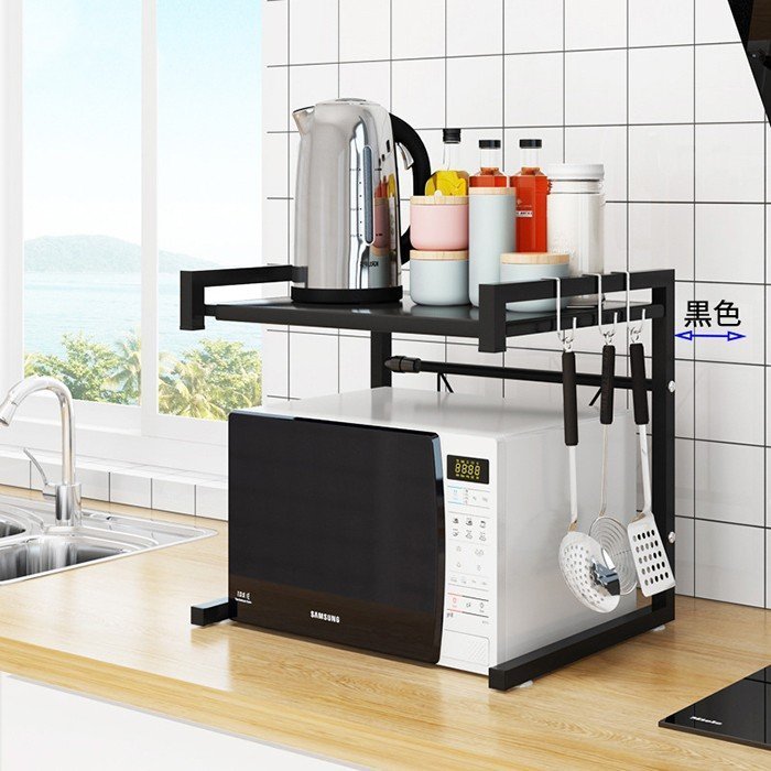 キッチン収納棚 幅45-60cm伸縮式レンジ台 スチールラック レンジ上ラック 荷重30kg キッチン収納棚 幅45-60cm伸縮式レンジ台 スチールラック レンジ上ラック 荷重30kg