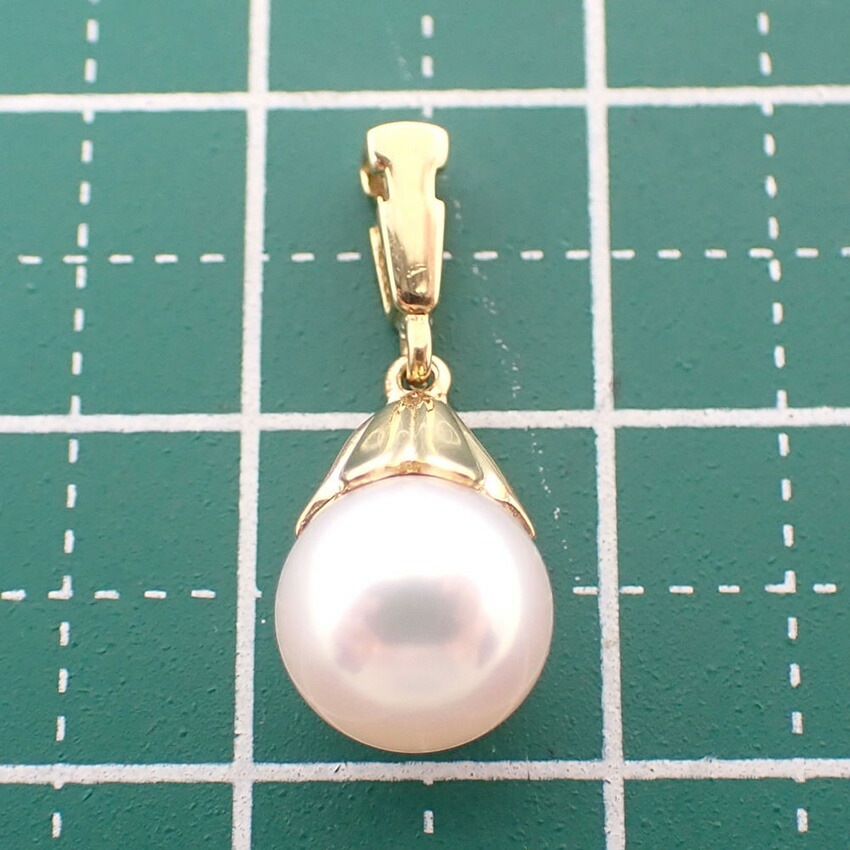 MIKIMOTO/ミキモト K18YG パール/アコヤ真珠 ペンダントトップ/g432-24
