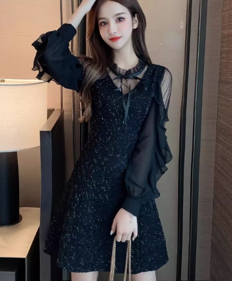 レディース ドレス ブラックドレス ショート 長袖 Vネック スリム 細身 Aライン フリル リボン ハイウエスト 透け感 かわいい 大人可愛い きれいめ カジュアル 上品 おしゃれ レトロ ガーリー レディース ドレス ブラックドレス ショート 長袖 Vネック スリム 細身 Aライン フリル リボン ハイウエスト 透け感 かわいい 大人可愛い きれいめ カジュアル 上品 おしゃれ レトロ ガーリー