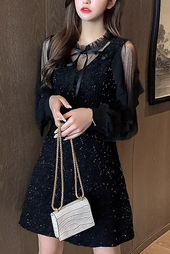 レディース ドレス ブラックドレス ショート 長袖 Vネック スリム 細身 Aライン フリル リボン ハイウエスト 透け感 かわいい 大人可愛い きれいめ カジュアル 上品 おしゃれ レトロ ガーリー レディース ドレス ブラックドレス ショート 長袖 Vネック スリム 細身 Aライン フリル リボン ハイウエスト 透け感 かわいい 大人可愛い きれいめ カジュアル 上品 おしゃれ レトロ ガーリー