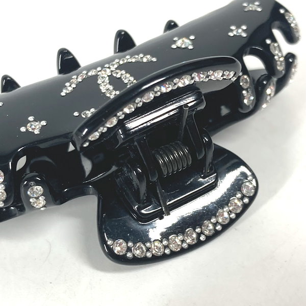 シャネル CHANEL バレッタ ヘアクリップ ココマーク ラインストーン レア美品】シャネル CHANEL ココマーク ラインストーン ヘアー