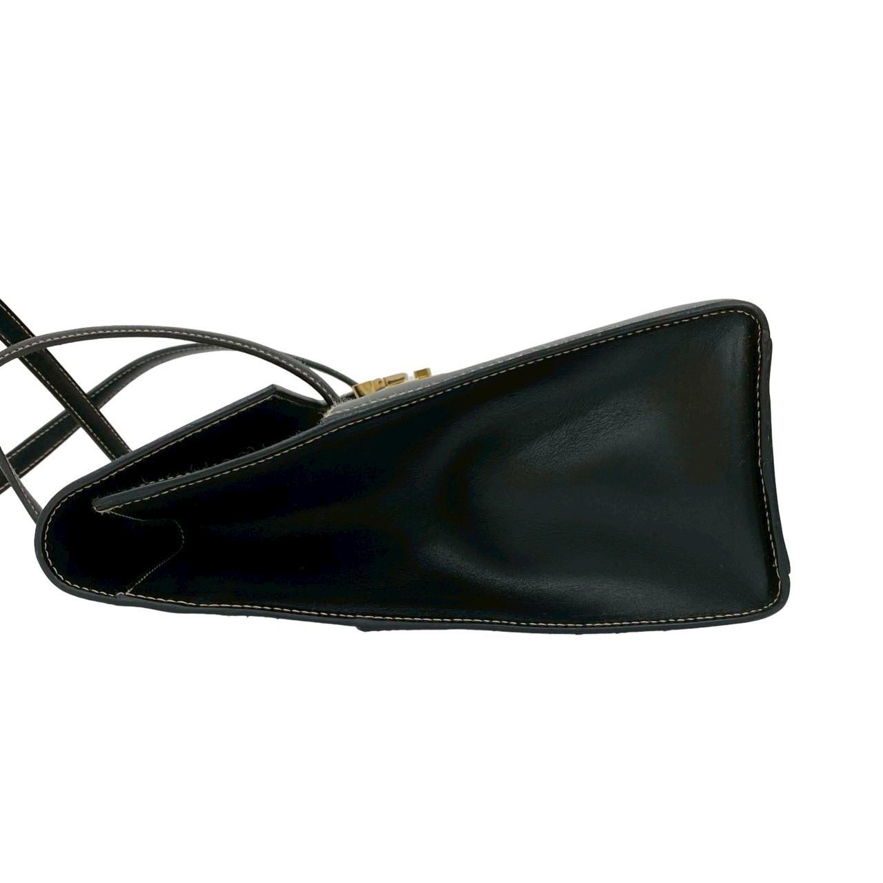 ヴィンテージ ロゴ 金具ハンドバッグ レザー ブラック 46147 ヴィンテージ ロゴ 金具ハンドバッグ レザー ブラック 46147