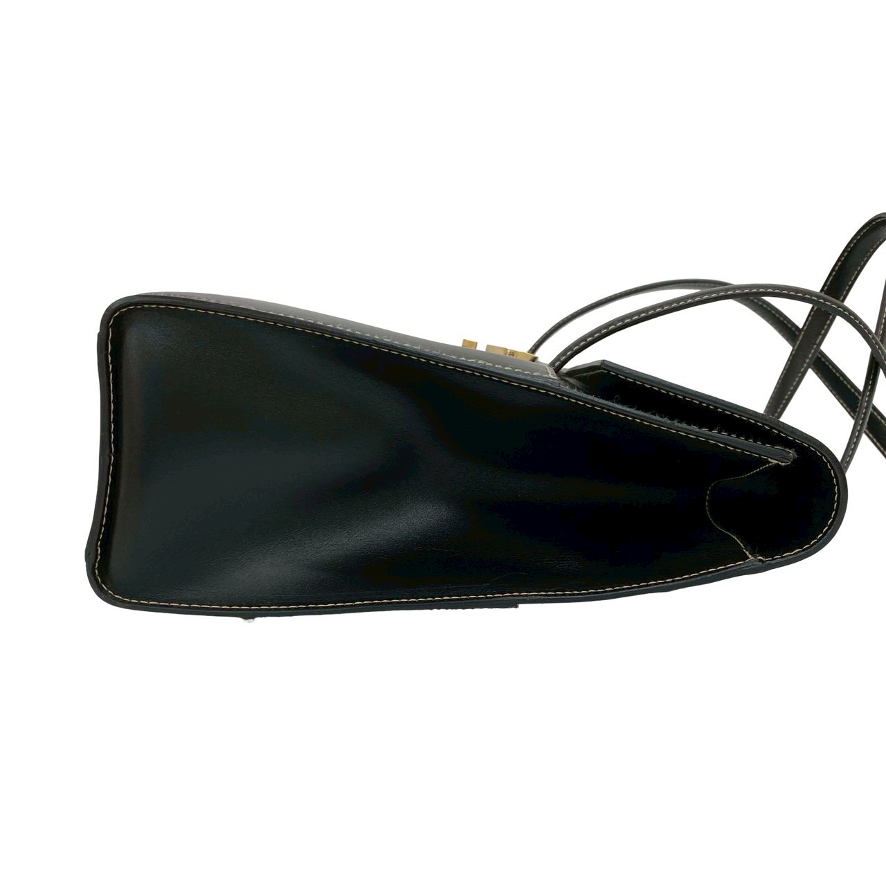 ヴィンテージ ロゴ 金具ハンドバッグ レザー ブラック 46147 ヴィンテージ ロゴ 金具ハンドバッグ レザー ブラック 46147