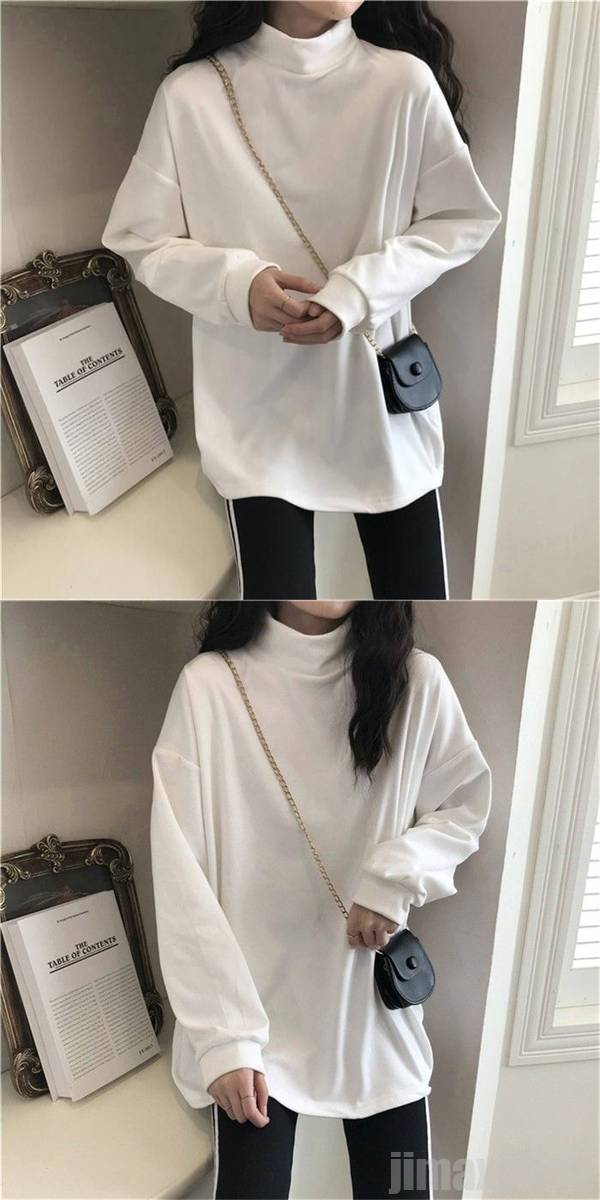 カットソー シャツ 長袖 トップス ソフトニット ハイネック レディース 4色 春 夏 秋 冬 インナー シンプル 無地 着痩せ ファッション おしゃれ M/L/XL ふんわり