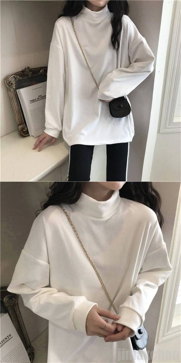 カットソー シャツ 長袖 トップス ソフトニット ハイネック レディース 4色 春 夏 秋 冬 インナー シンプル 無地 着痩せ ファッション おしゃれ M/L/XL ふんわり