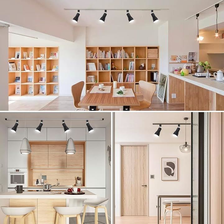 ダクトレール用 レールライト ライティングバー用 ダクトレール照明 天井照明 間接照明 LED電球60W形付き E26(ブラック, 器具~4+調光調色60W形相当電球~4+専用) ダクトレール用 レールライト ライティングバー用 ダクトレール照明 天井照明 間接照明 LED電球60W形付き E26(ブラック, 器具~4+調光調色60W形相当電球~4+専用)