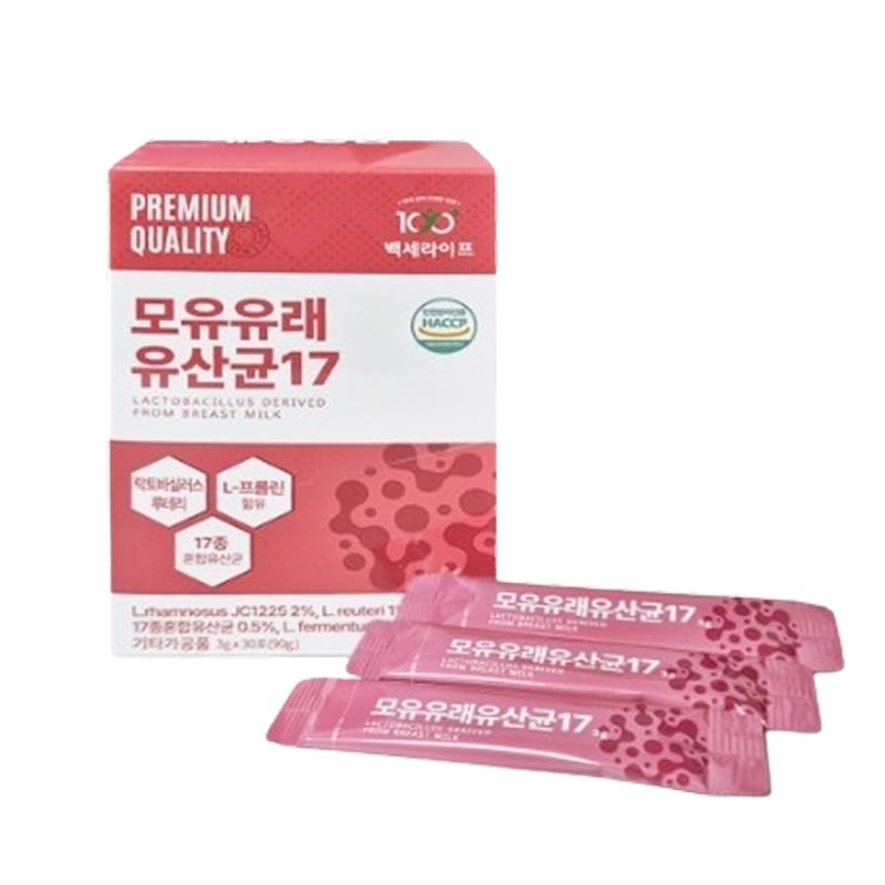 百歳ライフ 母乳由来乳酸菌 17種混合乳酸菌 ラクトバチルス・ロイテリ & プロリン配合 3箱(90包入り)・3ヶ月分 百歳ライフ 母乳由来乳酸菌 17種混合乳酸菌 ラクトバチルス・ロイテリ & プロリン配合 3箱(90包入り)・3ヶ月分