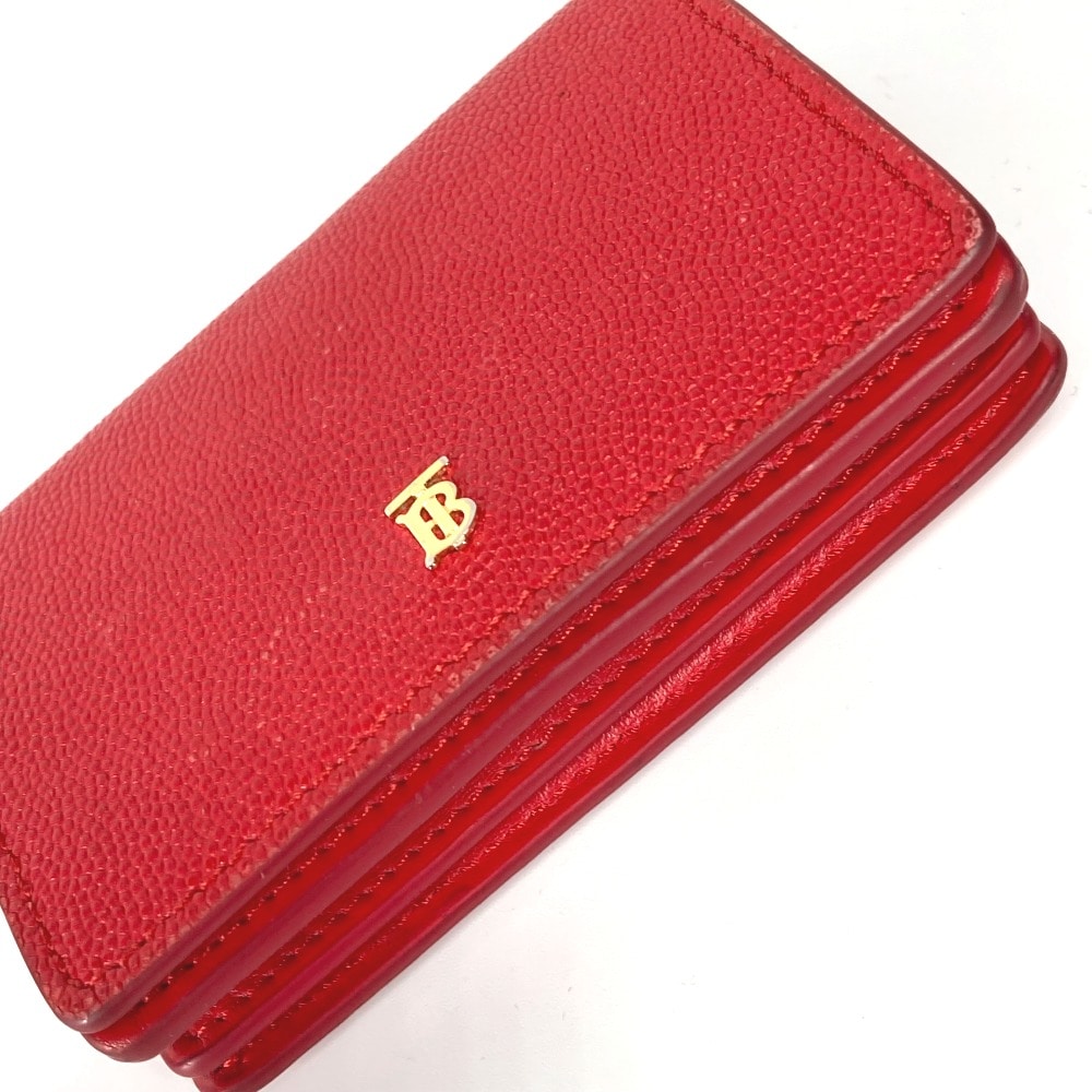 2つ折り財布 TB 財布 コンパクトウォレット レザー レッド