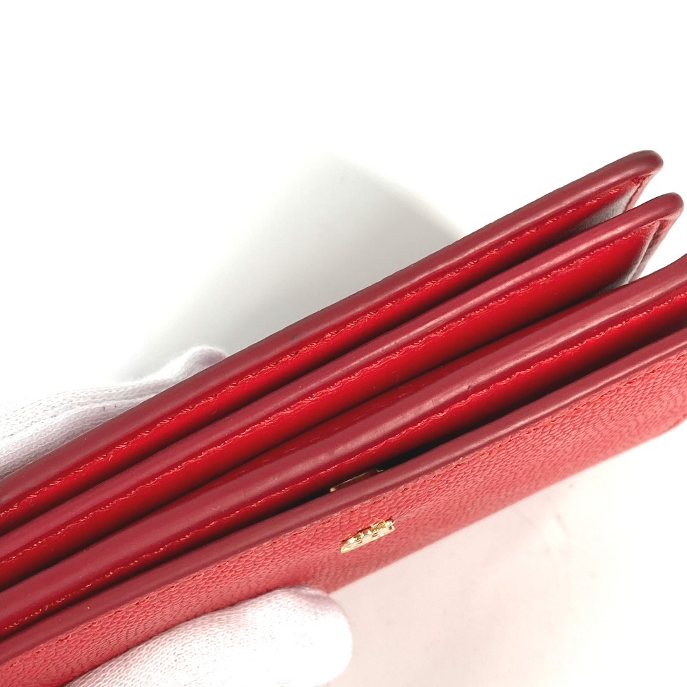 2つ折り財布 TB 財布 コンパクトウォレット レザー レッド