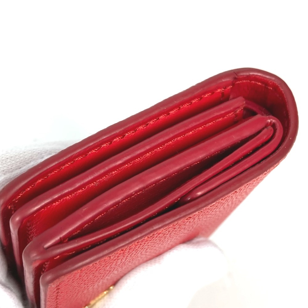 2つ折り財布 TB 財布 コンパクトウォレット レザー レッド
