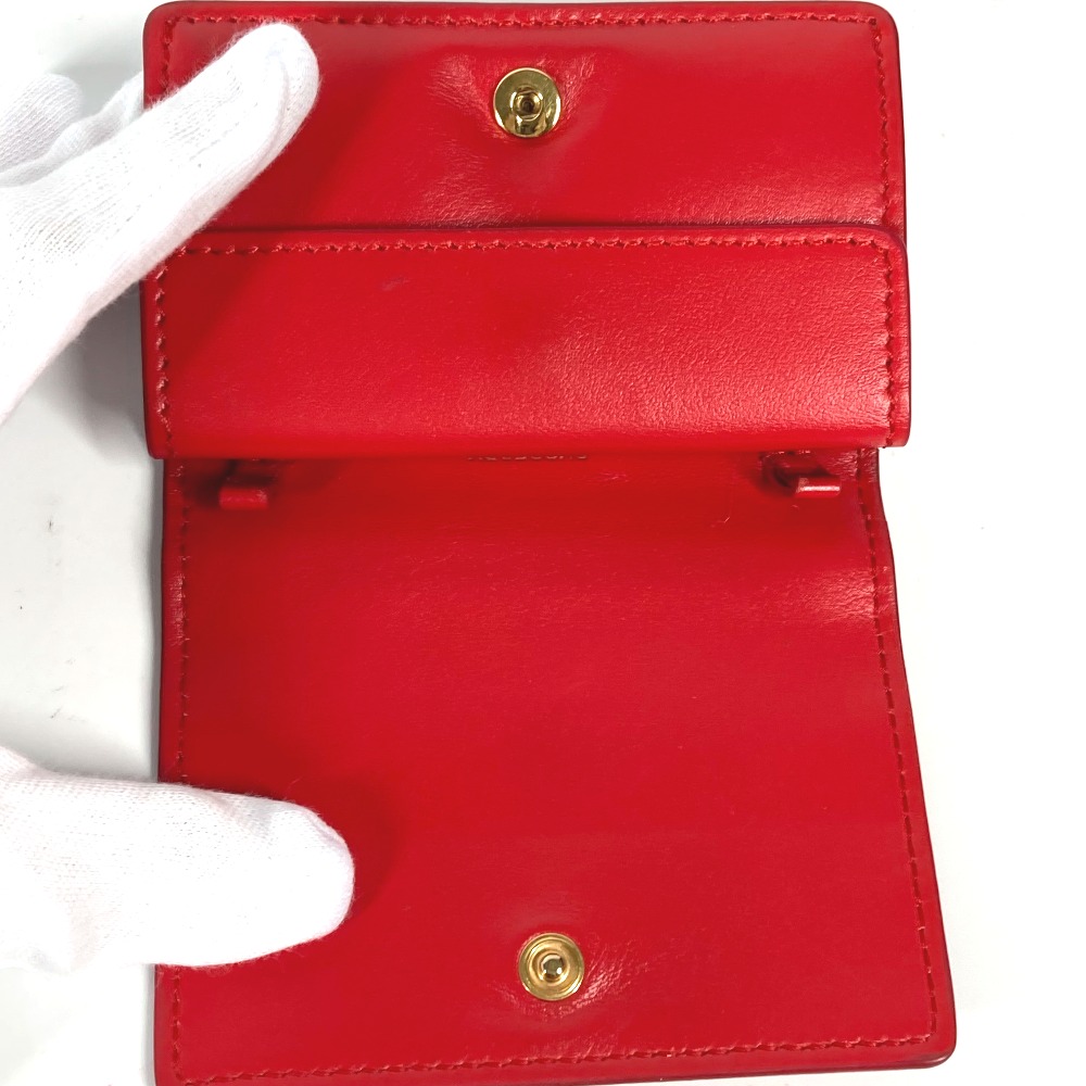 2つ折り財布 TB 財布 コンパクトウォレット レザー レッド