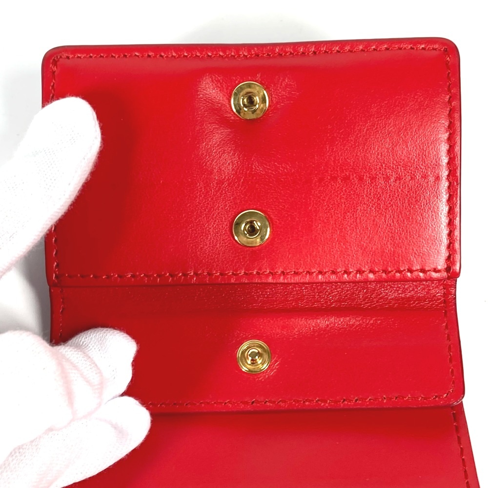2つ折り財布 TB 財布 コンパクトウォレット レザー レッド