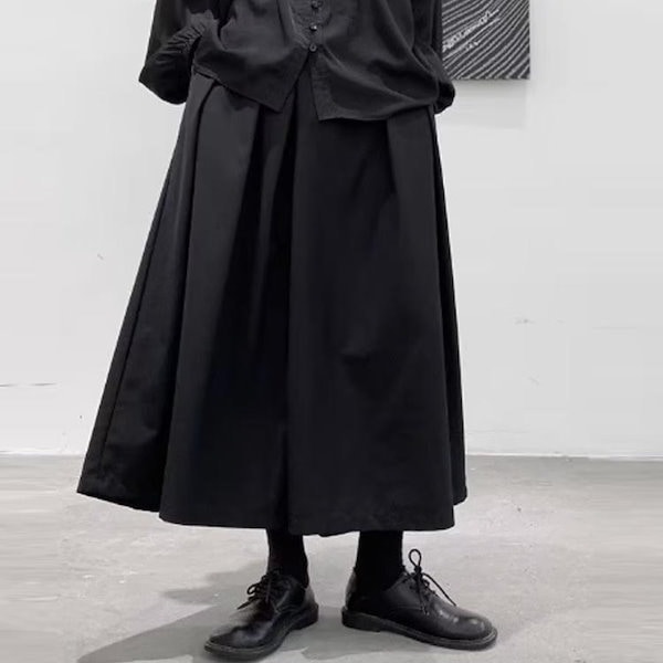Amazon | [Silver & Style] メンズ 袴パンツ ワイドパンツ 黒