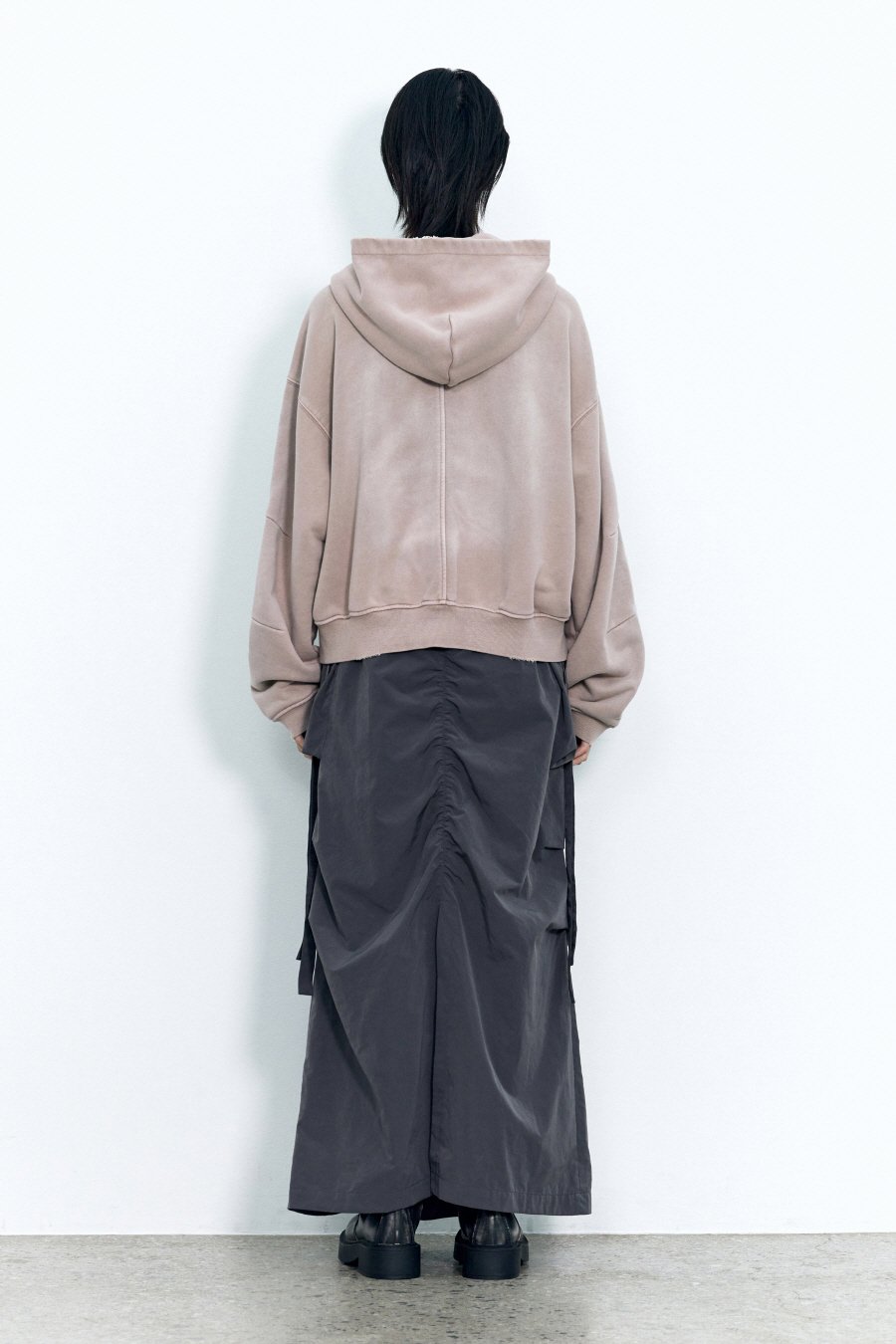 【INSILENCE】 WASHING DART HOODED ZIP-UP : SAGE BROWN 【INSILENCE】 WASHING DART HOODED ZIP-UP : SAGE BROWN
