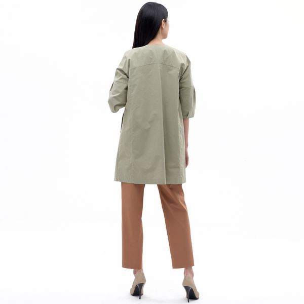 (ジセン) デコラティブボタンラウンドネックコート LCCAN334_KH (ジセン) デコラティブボタンラウンドネックコート LCCAN334_KH