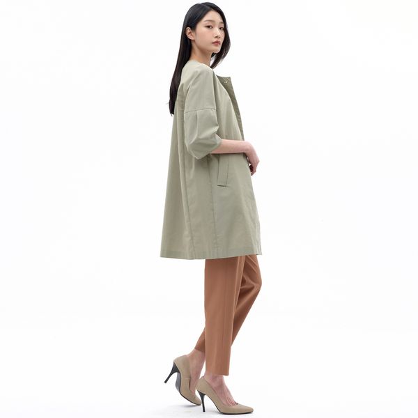 (ジセン) デコラティブボタンラウンドネックコート LCCAN334_KH (ジセン) デコラティブボタンラウンドネックコート LCCAN334_KH