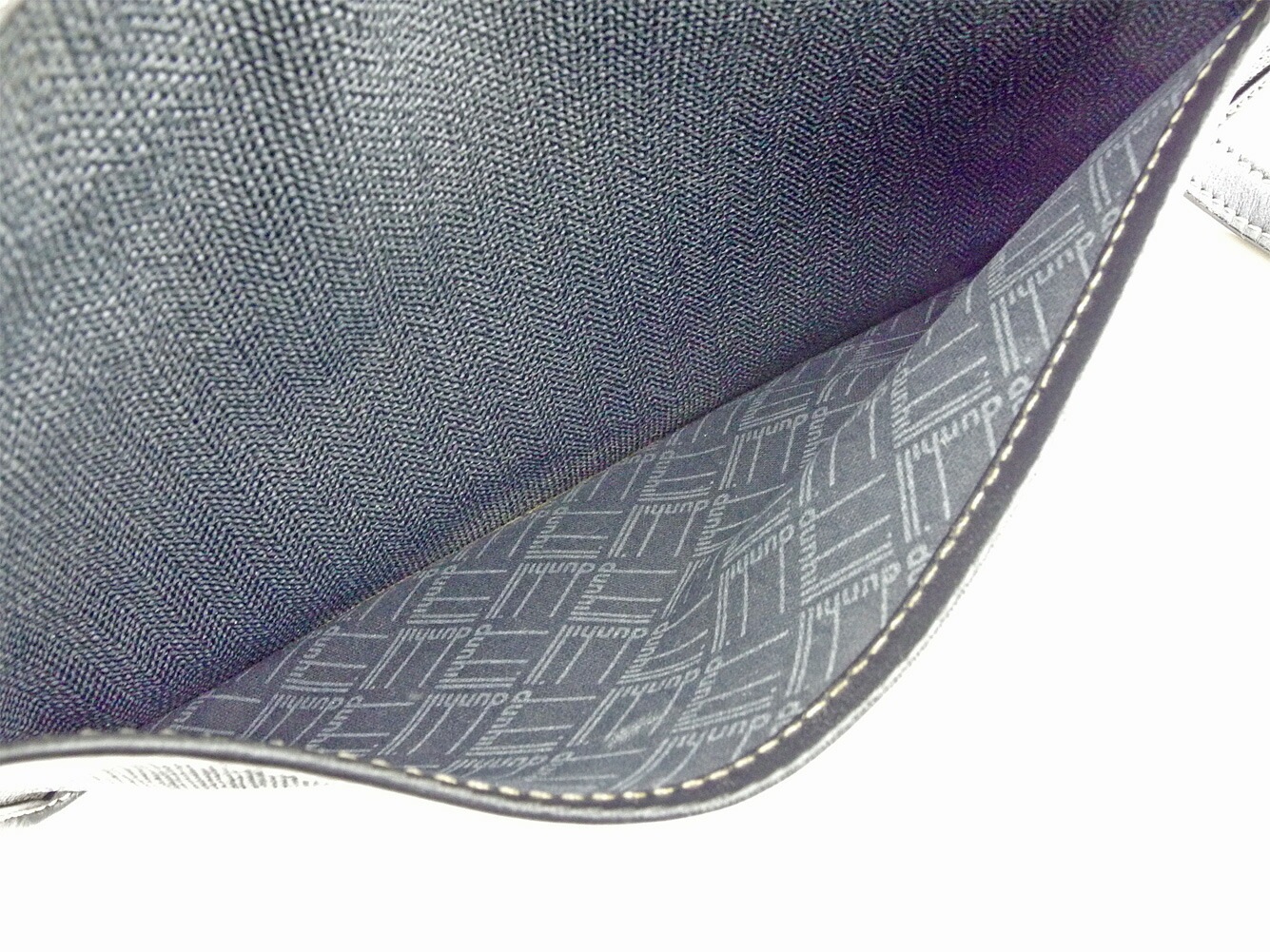 クラッチバッグ セカンドバッグ ヘリンボーン ブラック グレー 灰色 中古