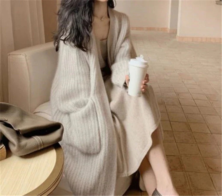 緊急SALE!!!2枚1OO円OFF！ 秋 冬 ゆったりする レイジースタイル セーター レトロ ロングセクション 暖かい ニット