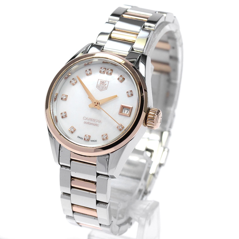 タグホイヤー TAG HEUER WAR2452 カレラ キャリバー9 12Pダイヤ デイト 自動巻き レディース _838171【中古】